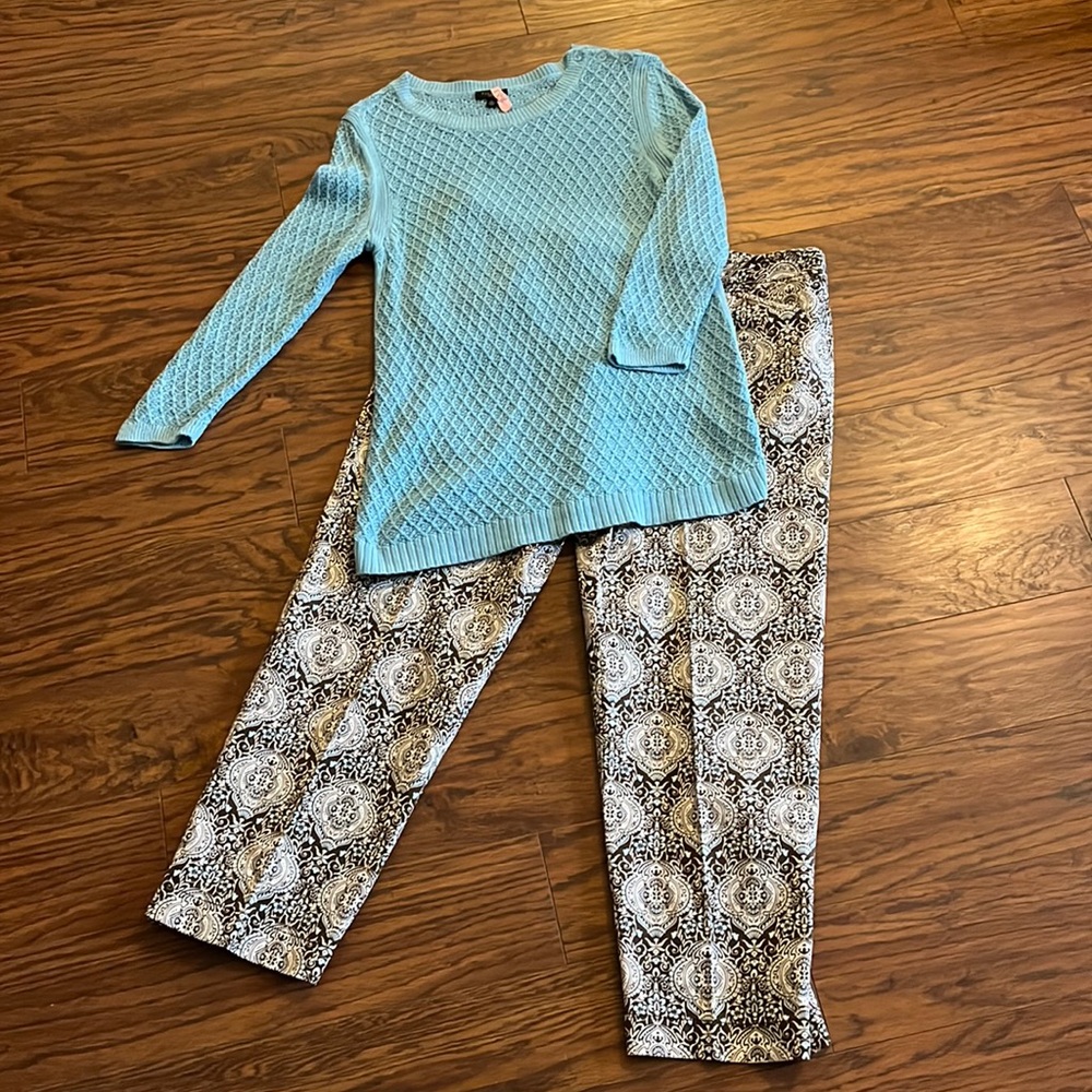 Talbots sweater and Ann Taylor pants outfit bundle